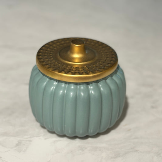 Harvest Teal Pumpkin Shaped Candle